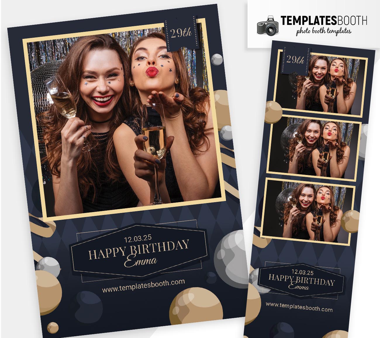 Elegant Birthday DSLR Booth Template
