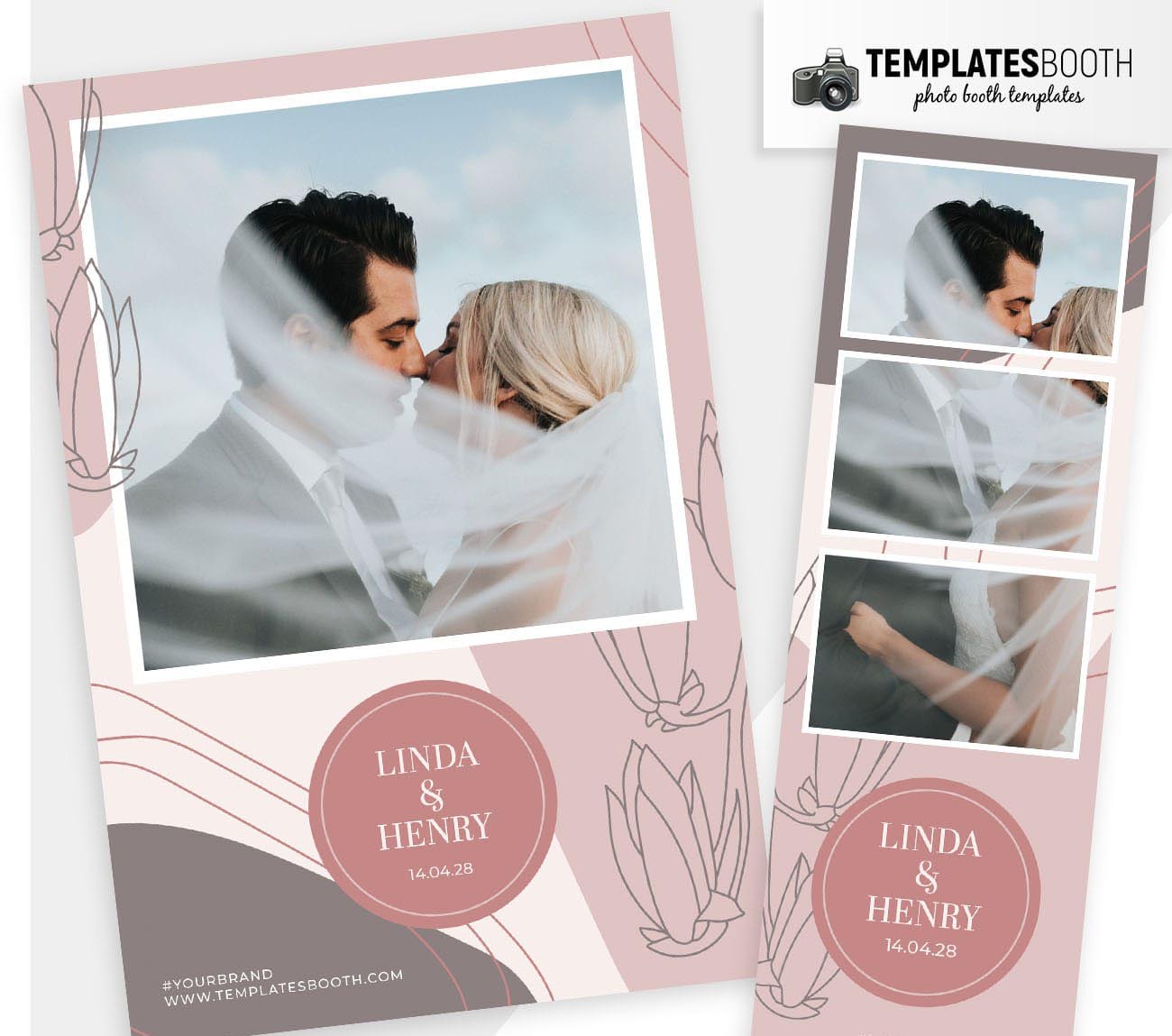 Floral Wedding DSLR Booth Template