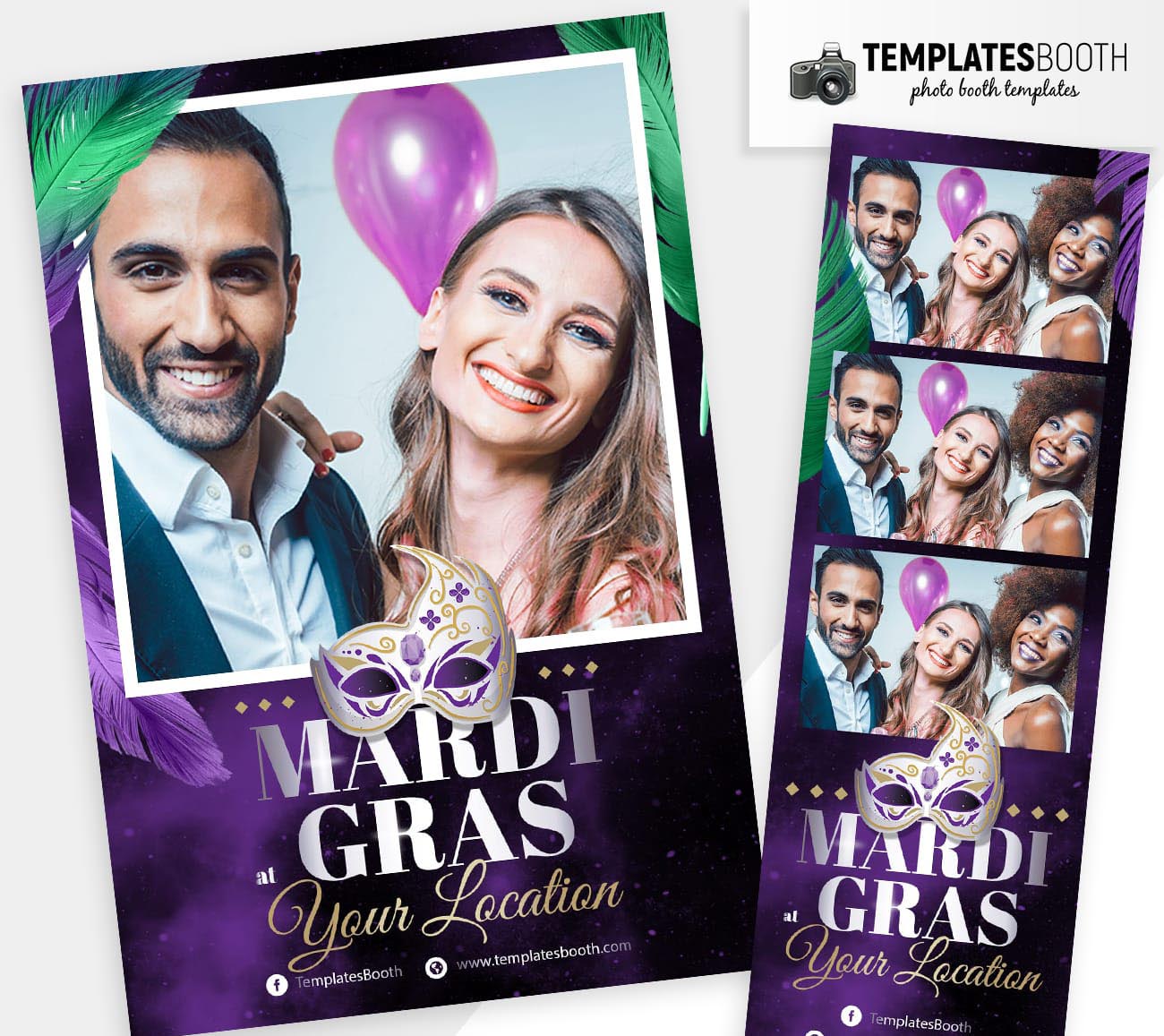 Mardi Gras DSLR Booth Template