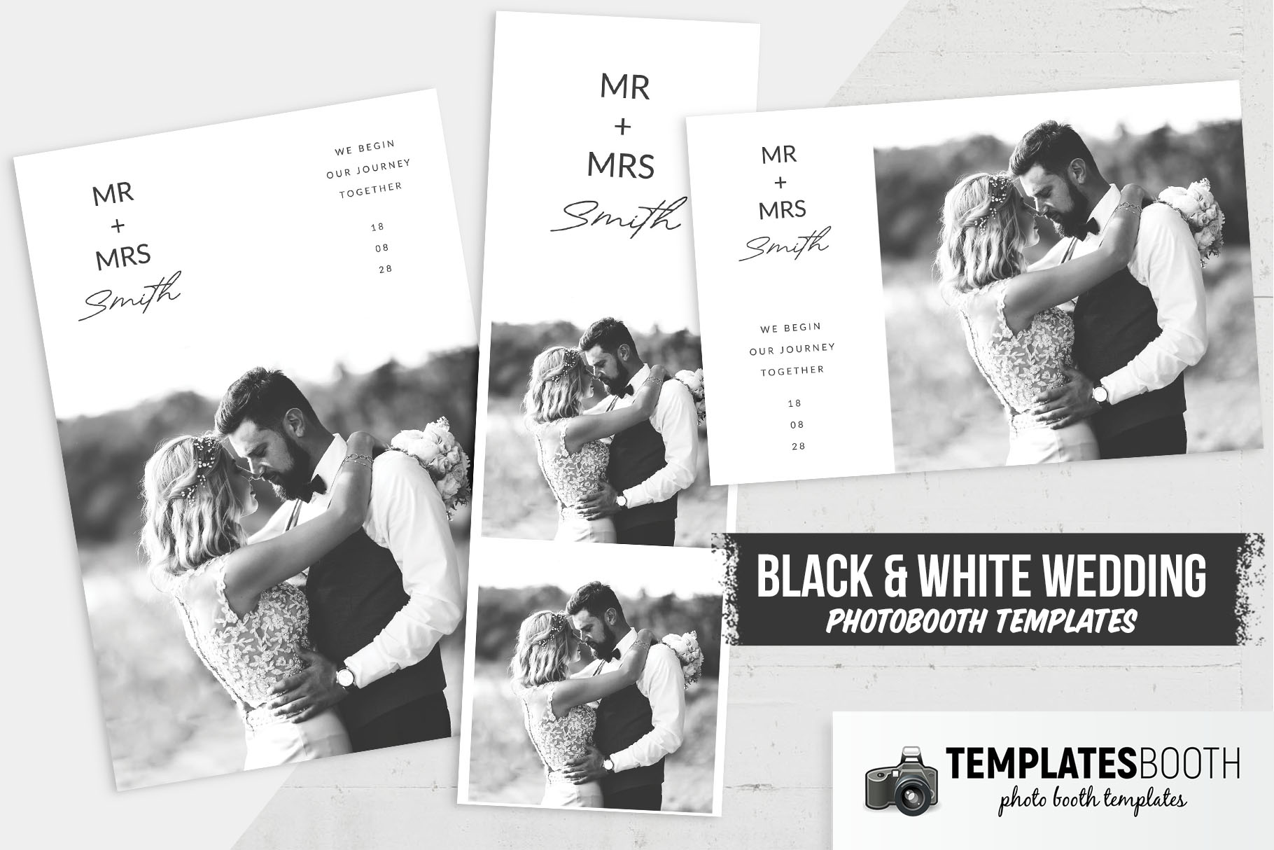 Minimalist Black &amp; White DSLR Booth Template