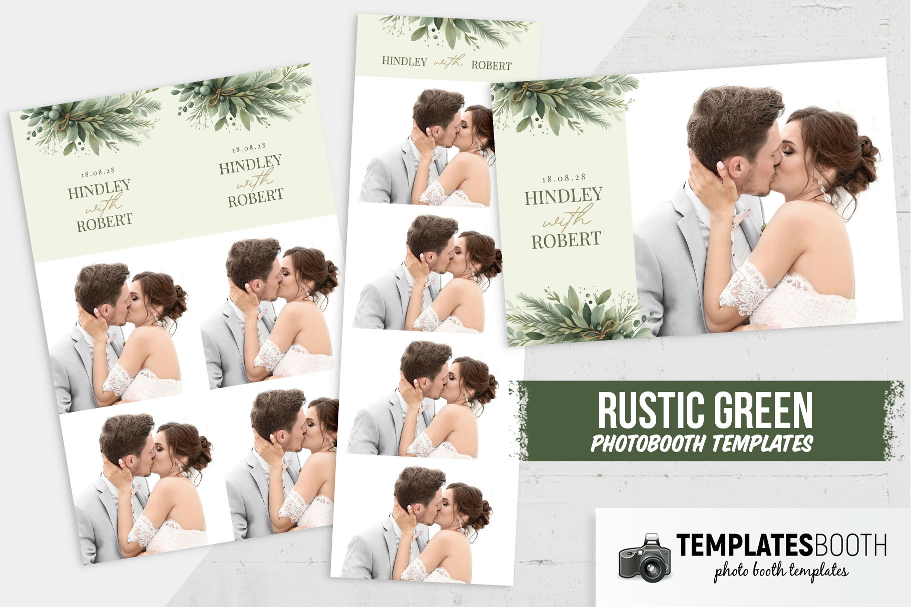 Rustic Green DSLR Booth Template