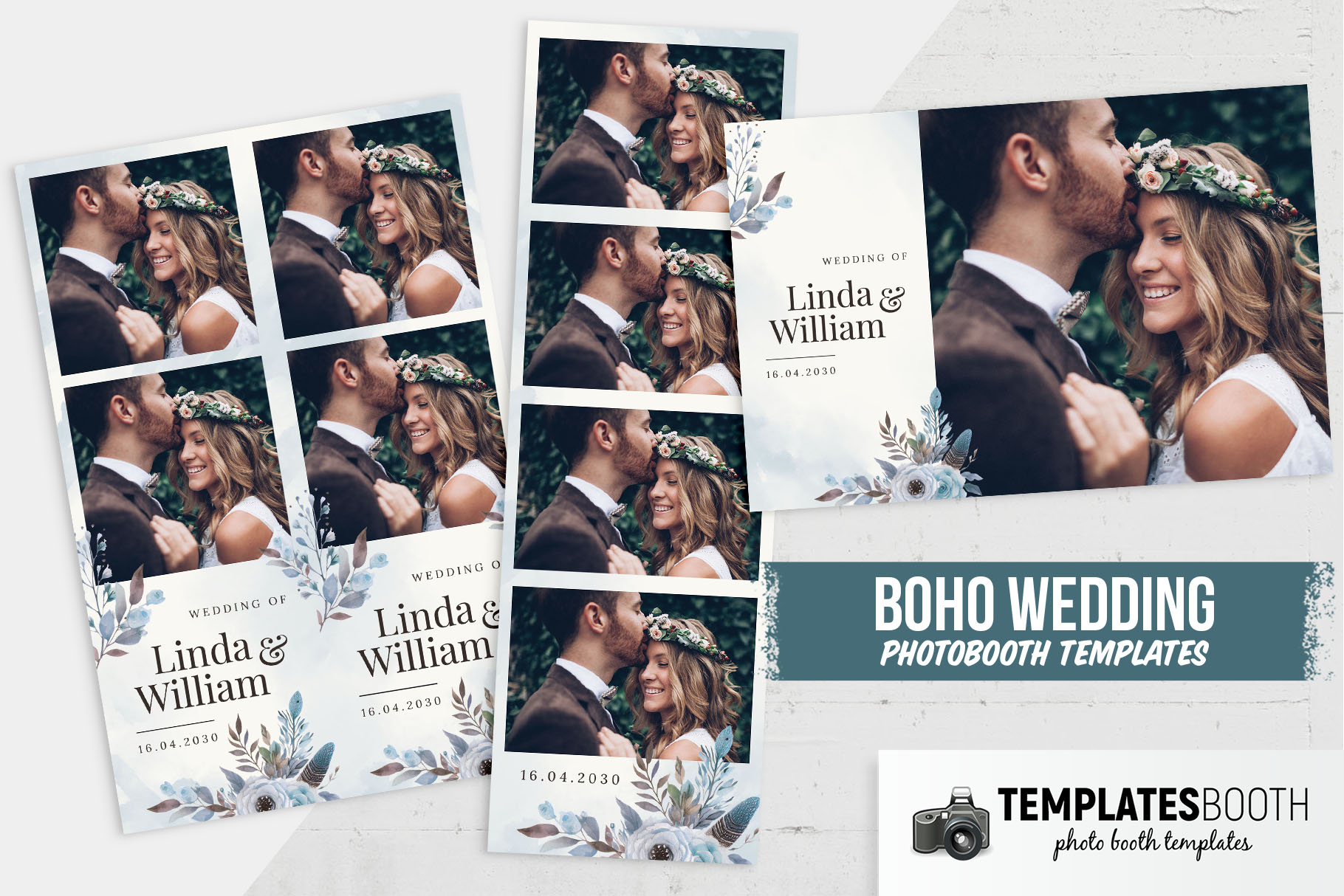 Blue Boho DSLR Booth Template